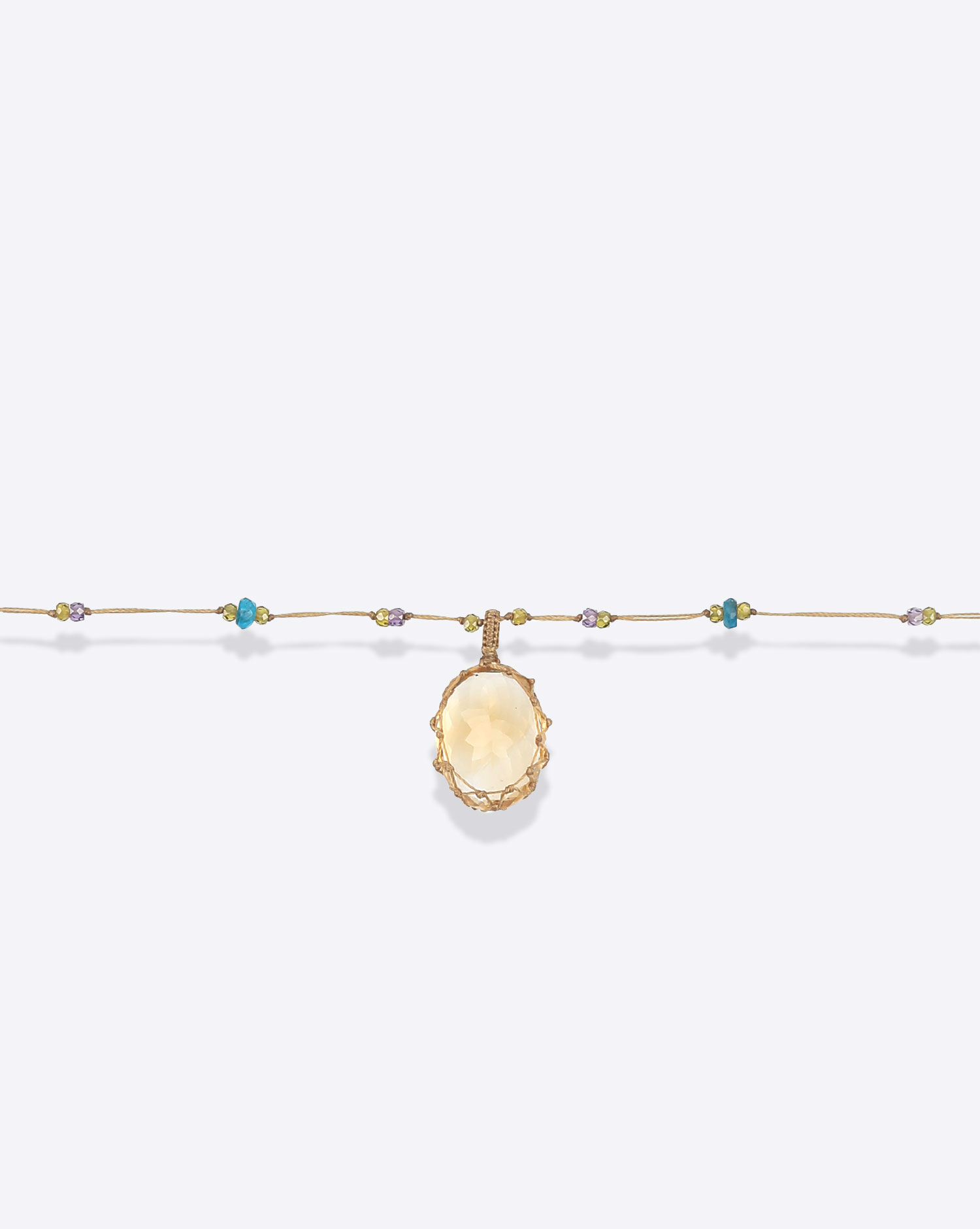 Collier Court Tibétain VVV Citrine Sharing 
