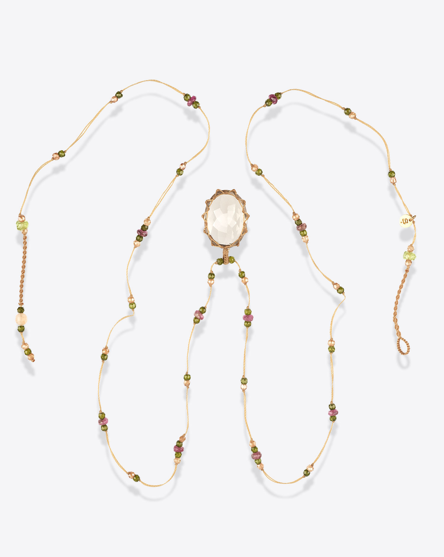 Collier Court Tibétain V Sharing Smoky Quartz