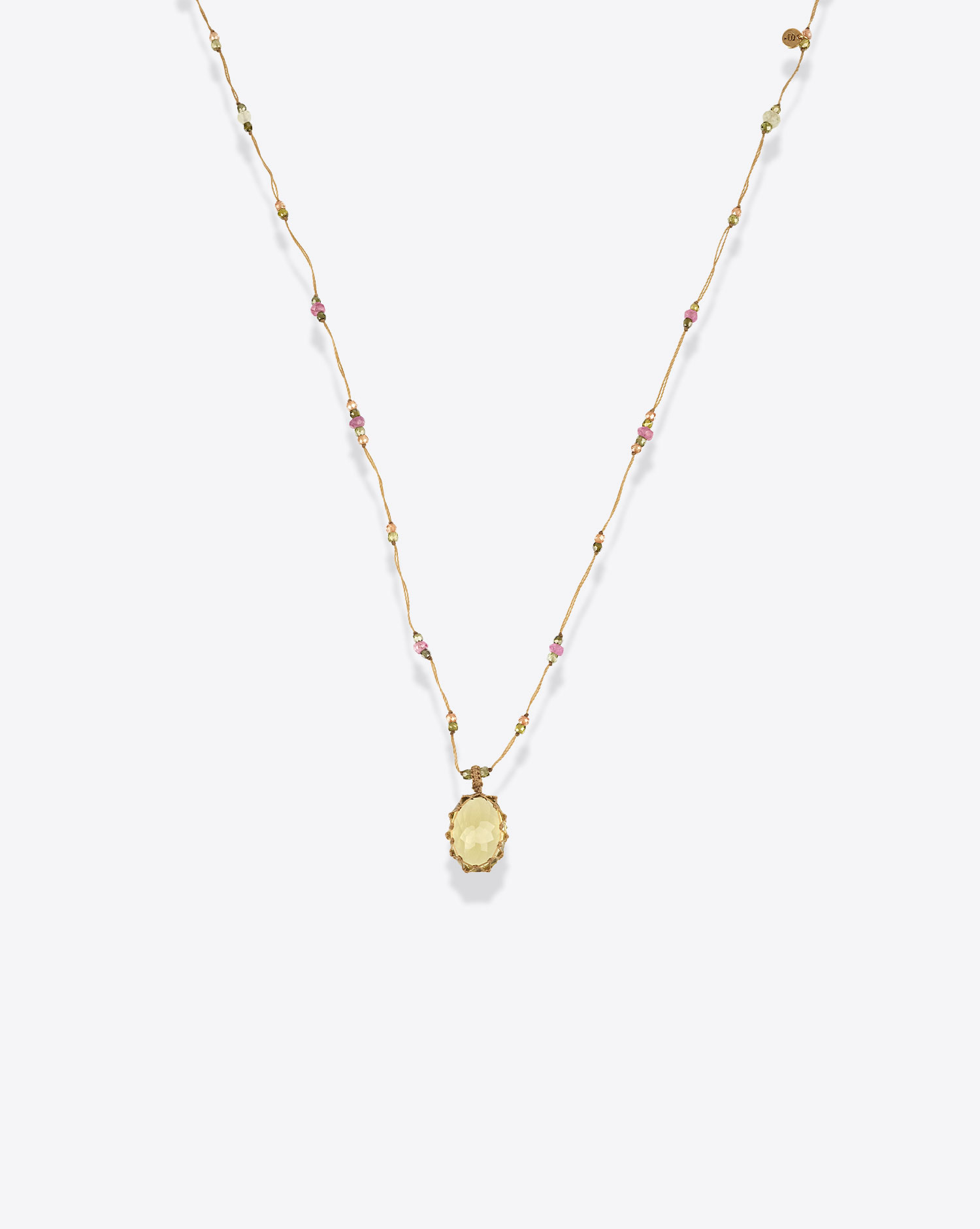 Produit Sharing Collier Court Tibétain VVV Olive Quartz
