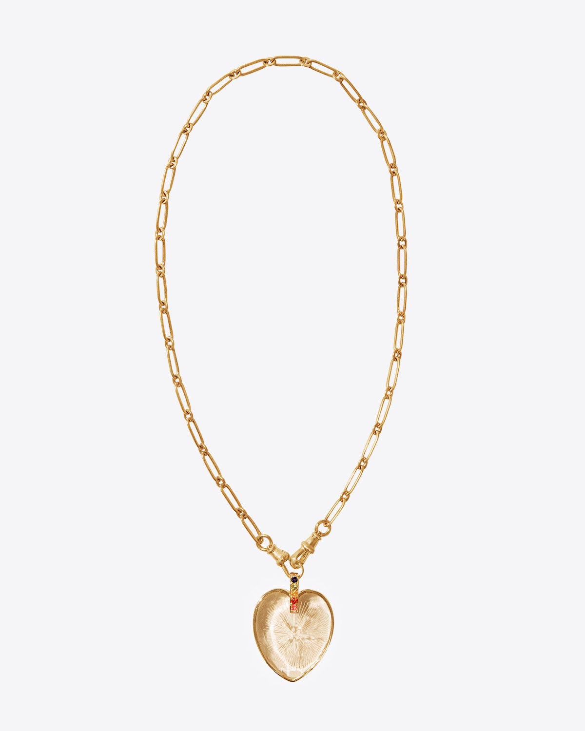 Collier ras de cou en or avec pendentif coeur en cristal Gabin N°2 Pascale Monvoisin. Détail de la chaine en or.