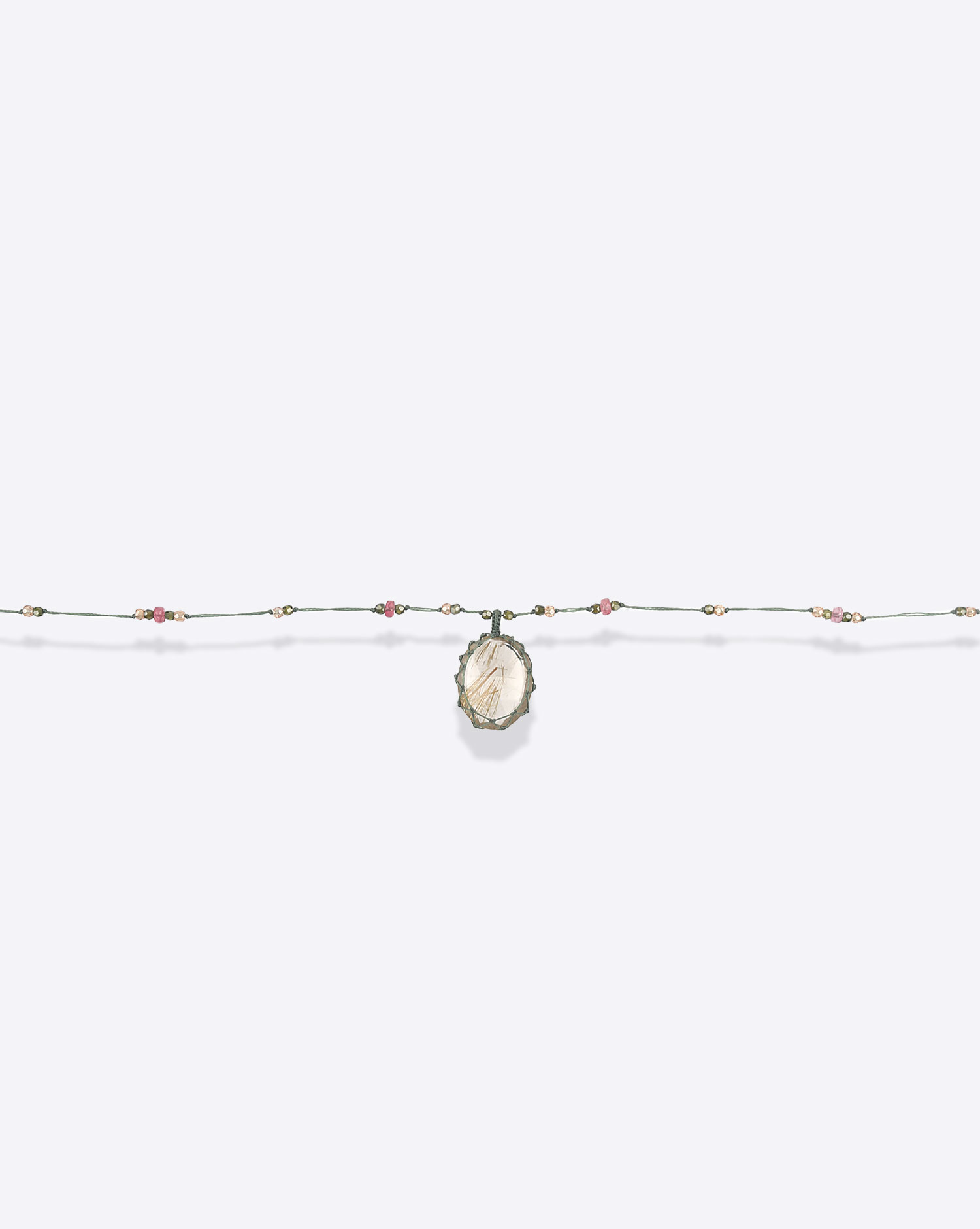Collier Long Tibétain VV  Rutile Gold  Sharing
