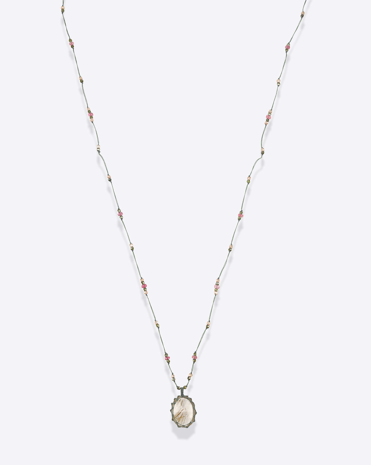 Collier Long Tibétain VV  Rutile Gold  Sharing
