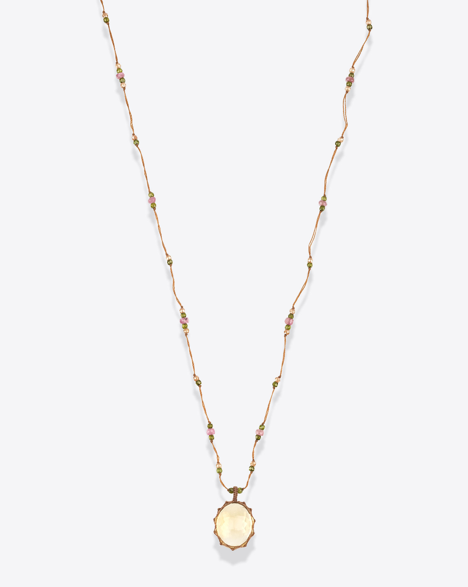 Produit Collier Long Tibétain Sharing avec pierre Citrine