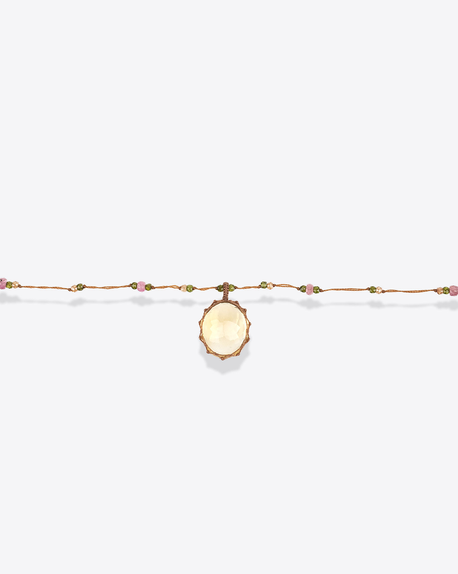 Collier Long Tibétain Sharing avec pierre Citrine