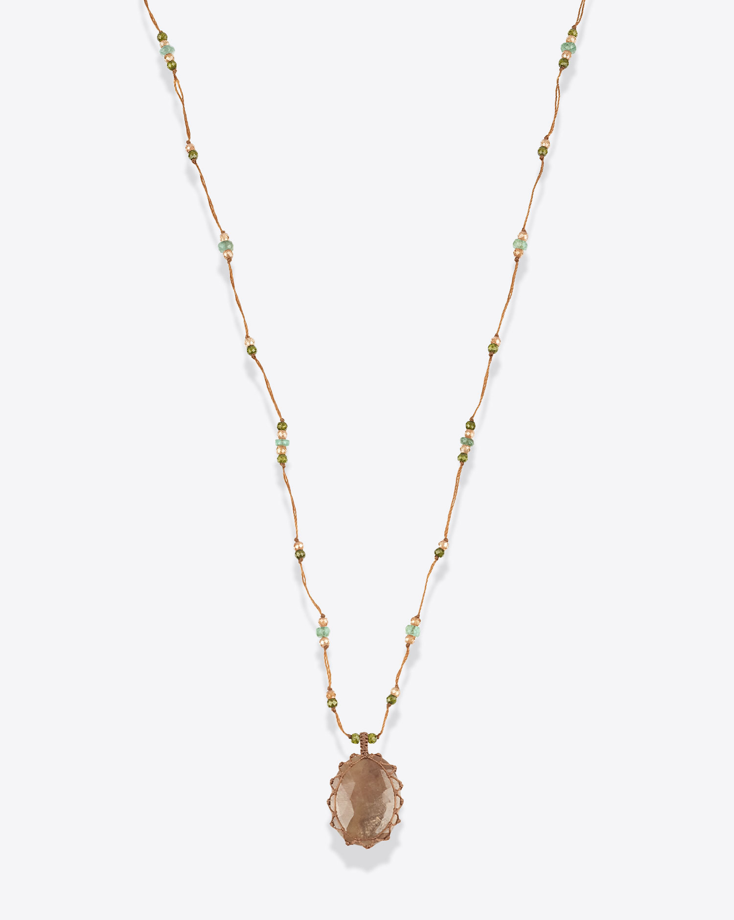 Collier Long Tibétain Sharing avec pierre Corundum Dark