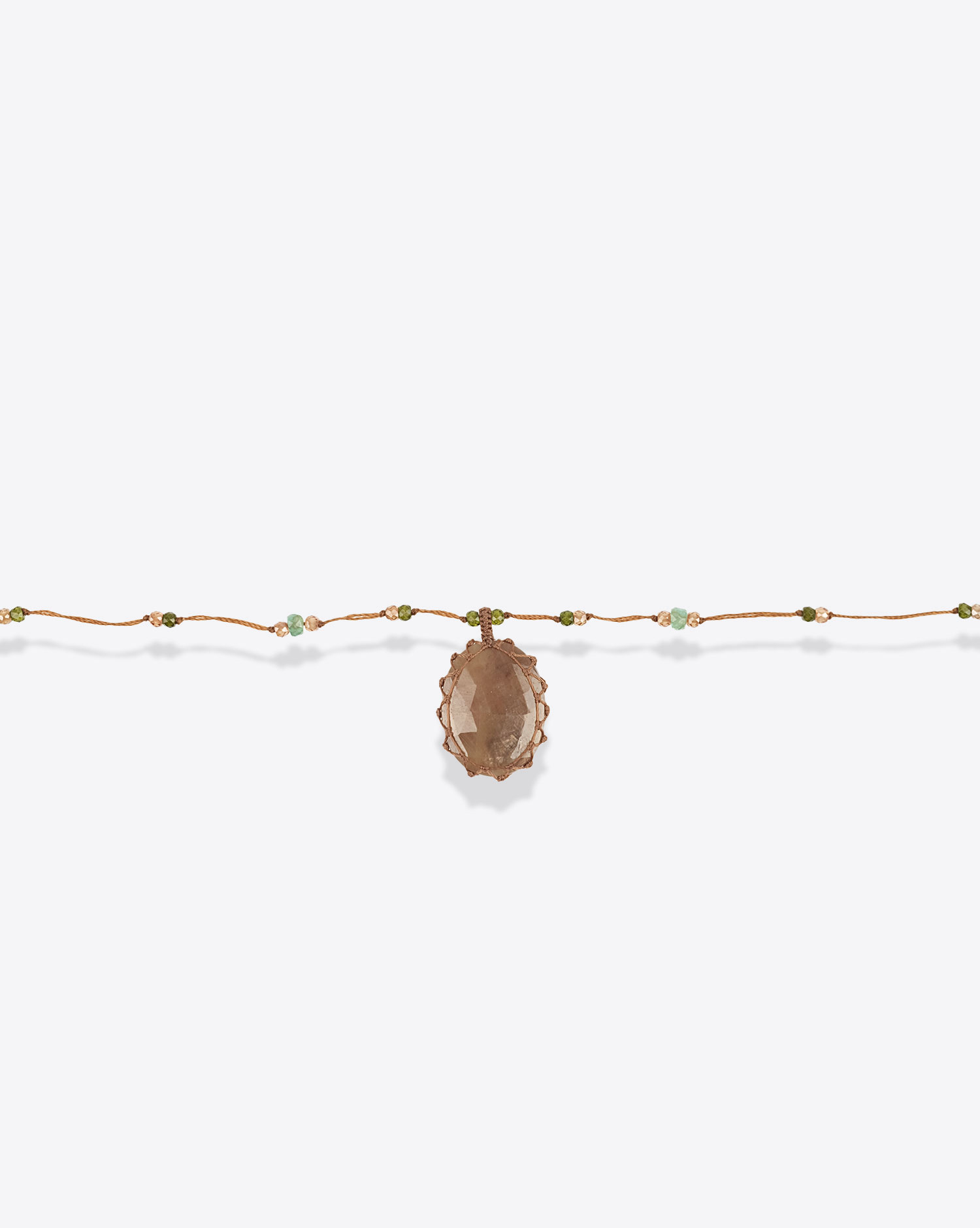 Produit Collier Long Tibétain Sharing avec pierre Corundum Dark