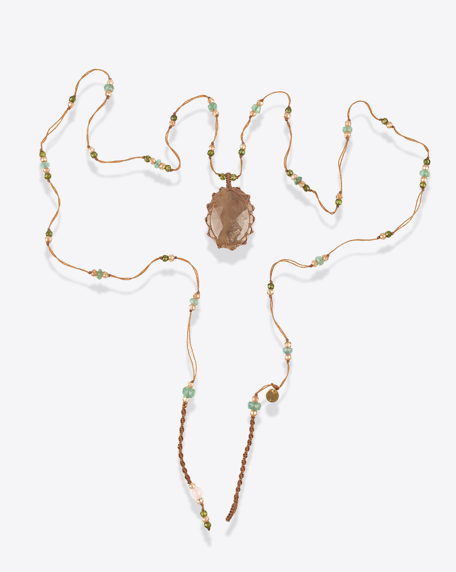 Collier Long Tibétain Sharing avec pierre Corundum Dark