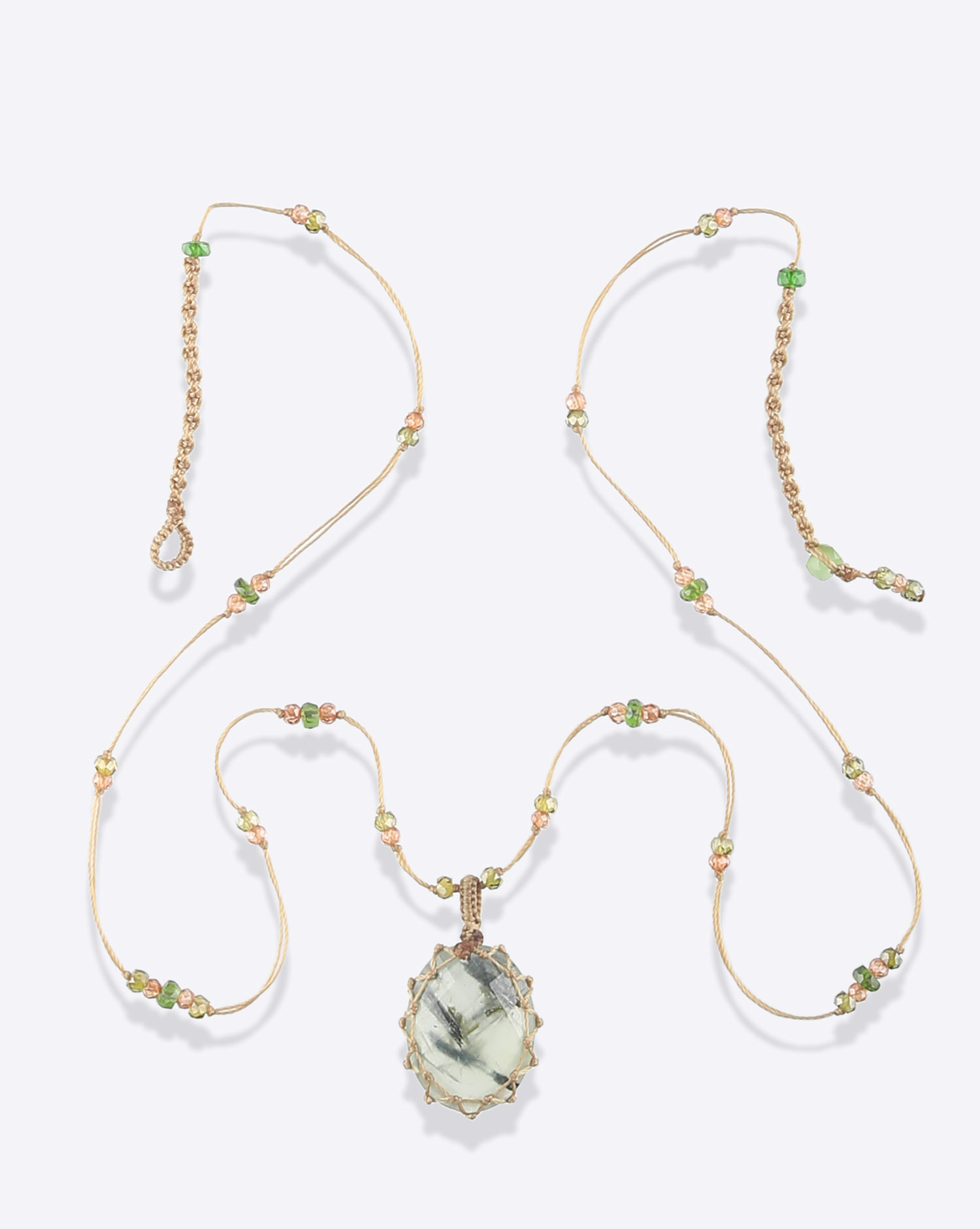 Sharing Collier Court Tibétain VV  Prehnite
