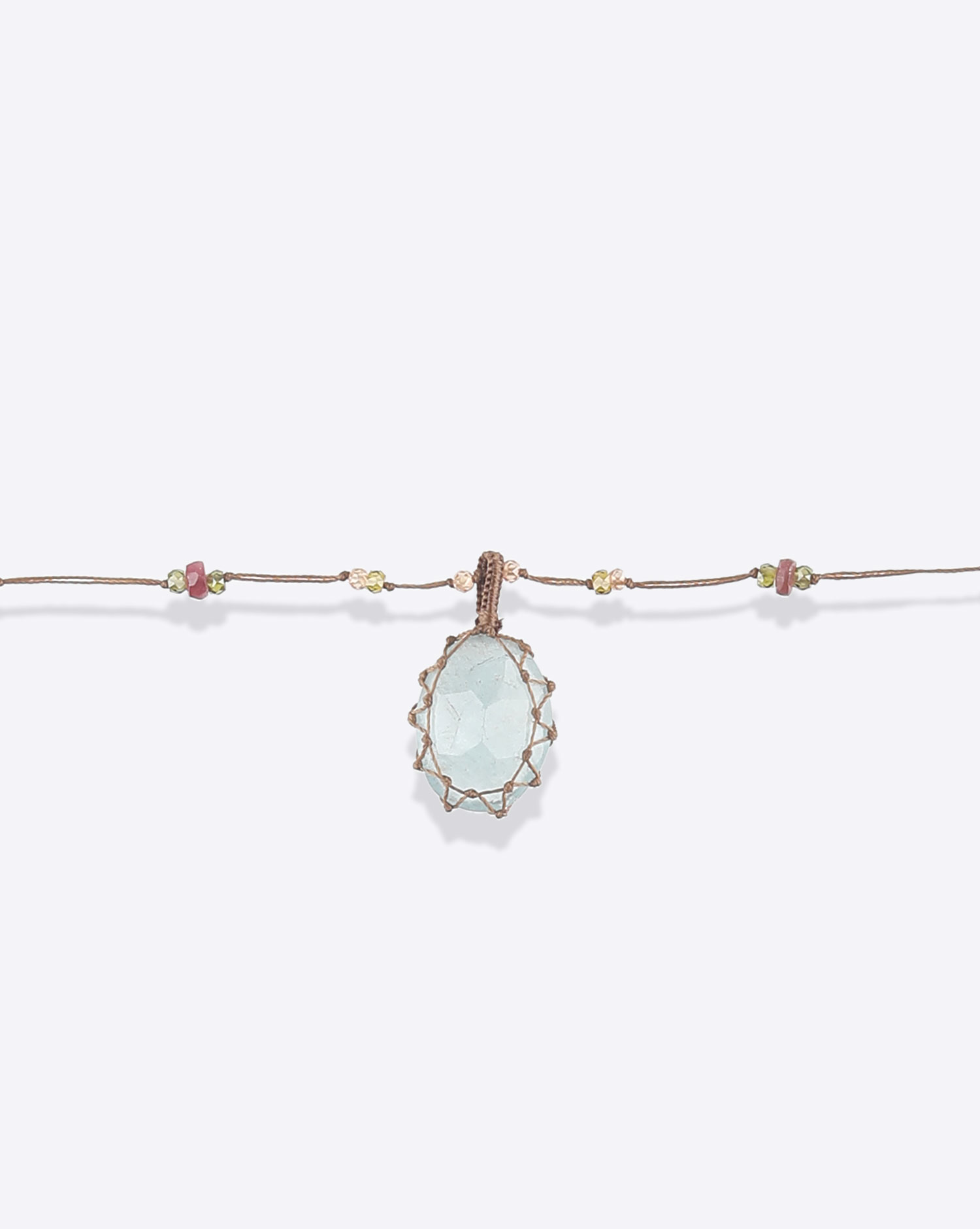 Image du produit Sharing Collier Court Tibétain VVVV - Aquamarine  - 3