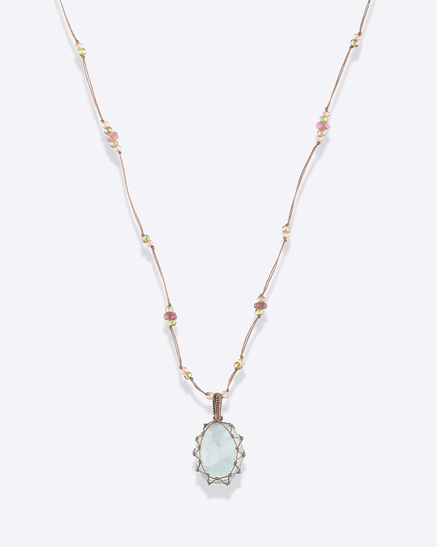 Image du produit Sharing Collier Court Tibétain VVVV - Aquamarine  - 2