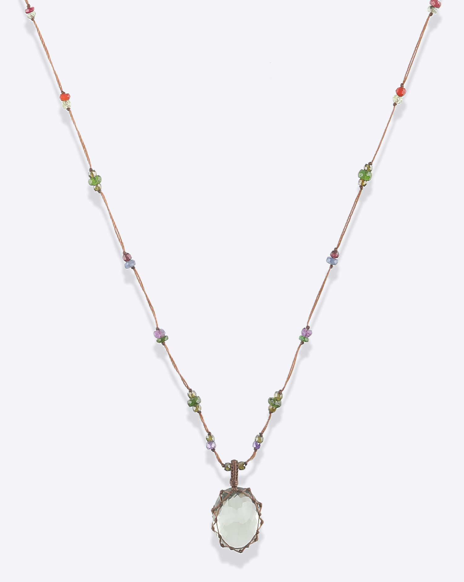 Collier Long Tibétain Amethyste Green Sharing bijoux. 