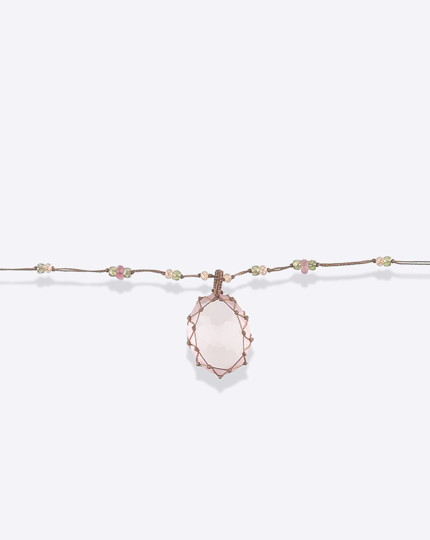 Collier Long Tibétain Pink Quartz Sharing 