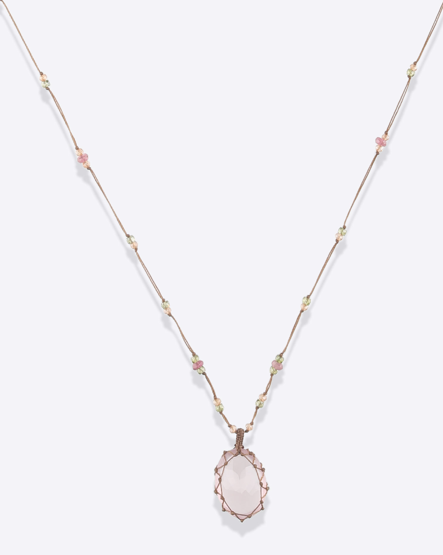 Collier Long Tibétain Pink Quartz Sharing 