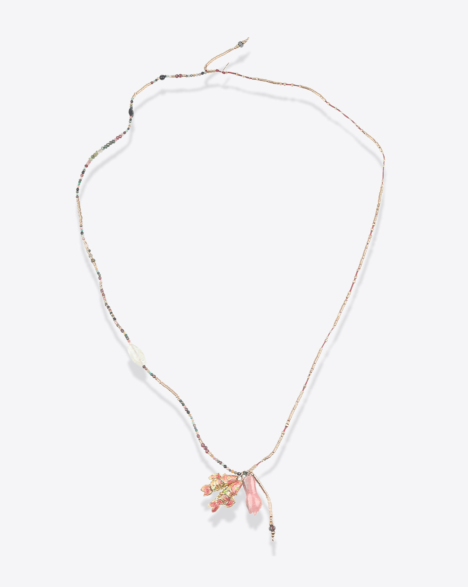 Collier sautoir perles et poissons Gachon Pothier.