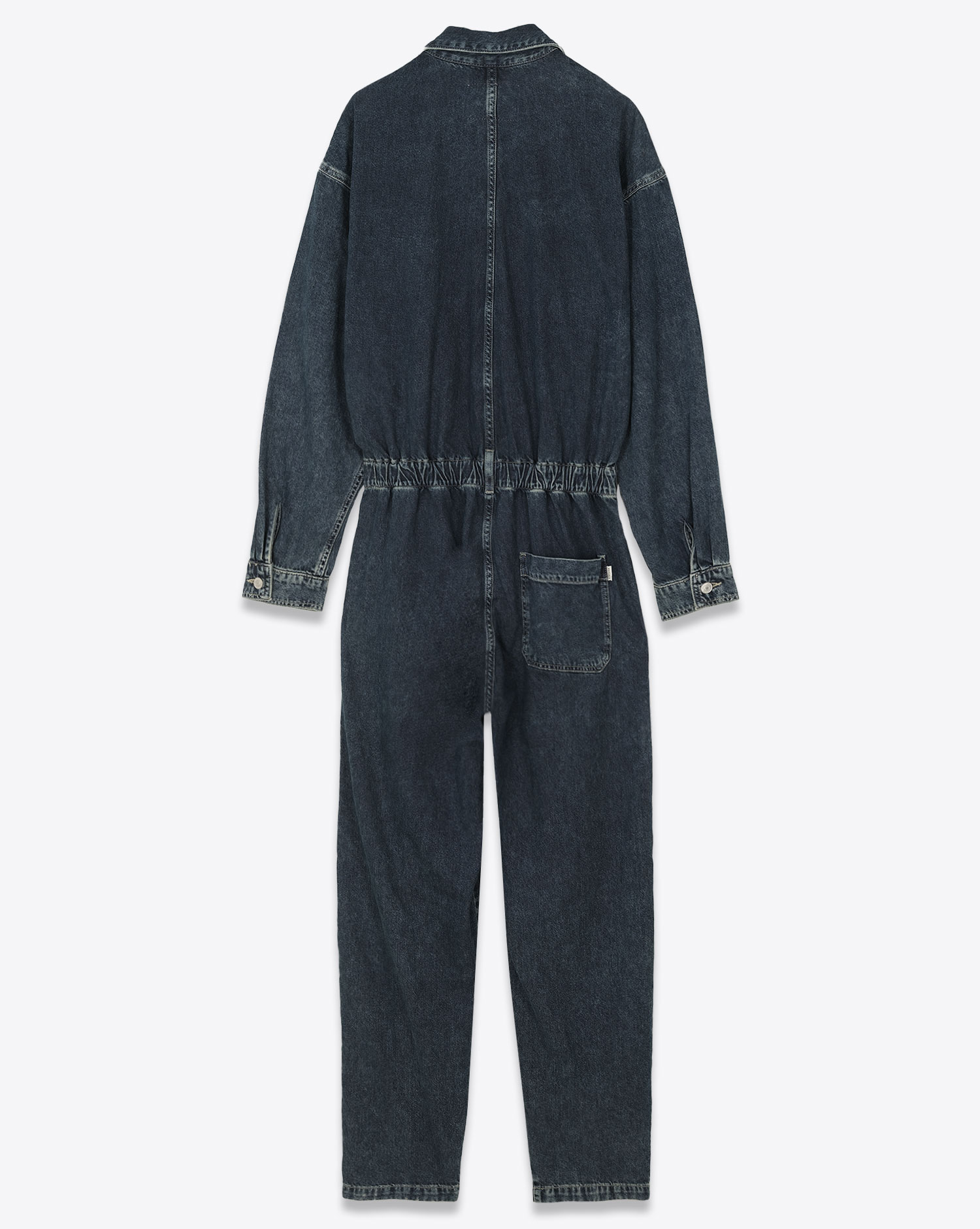 Produit Combinaison manches longues Mikuta en denim bleu. Vue dos. 