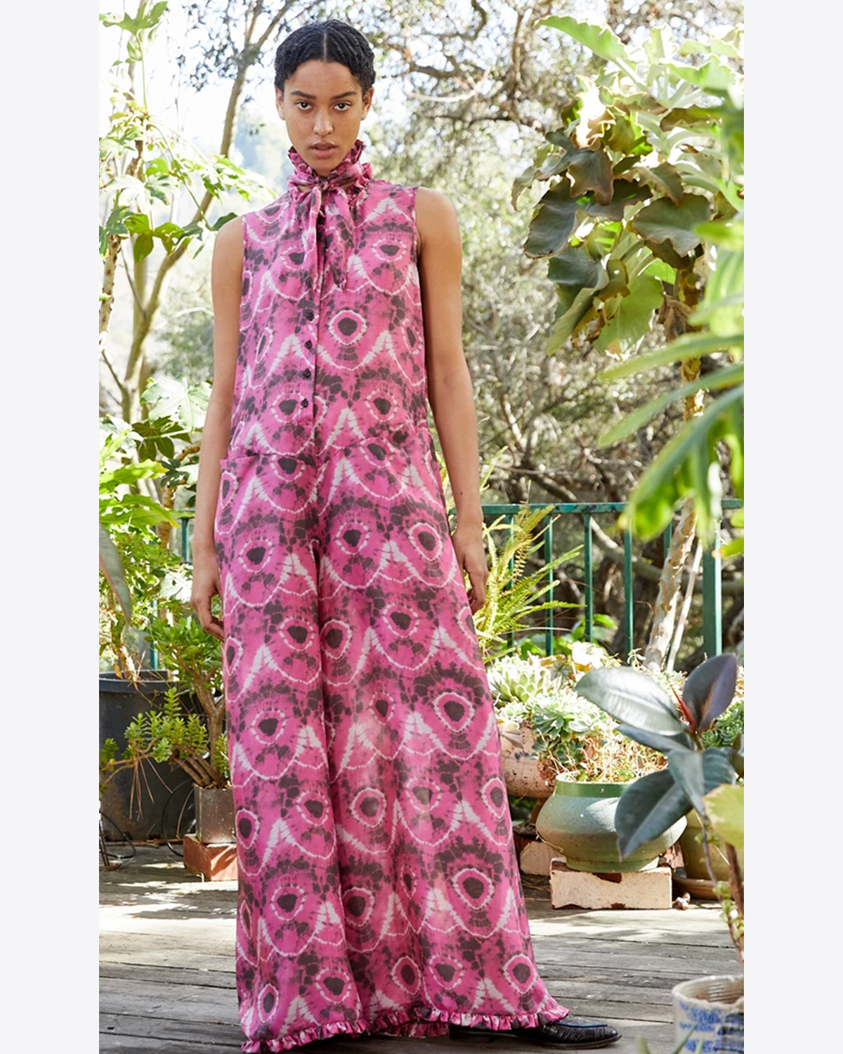 Image du produit Raquel Allegra Playsuit Print - TD Lace Bright Pink - porté