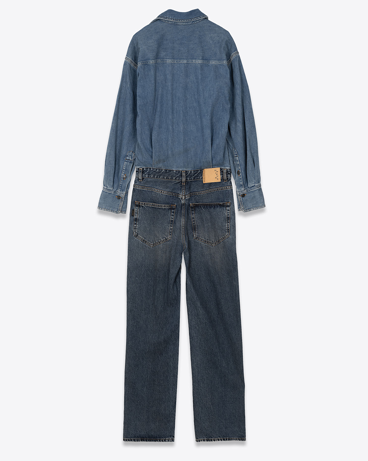 Produit Combinaison pantalon Tessie Haikure en denim bleu. Vue dos. 
