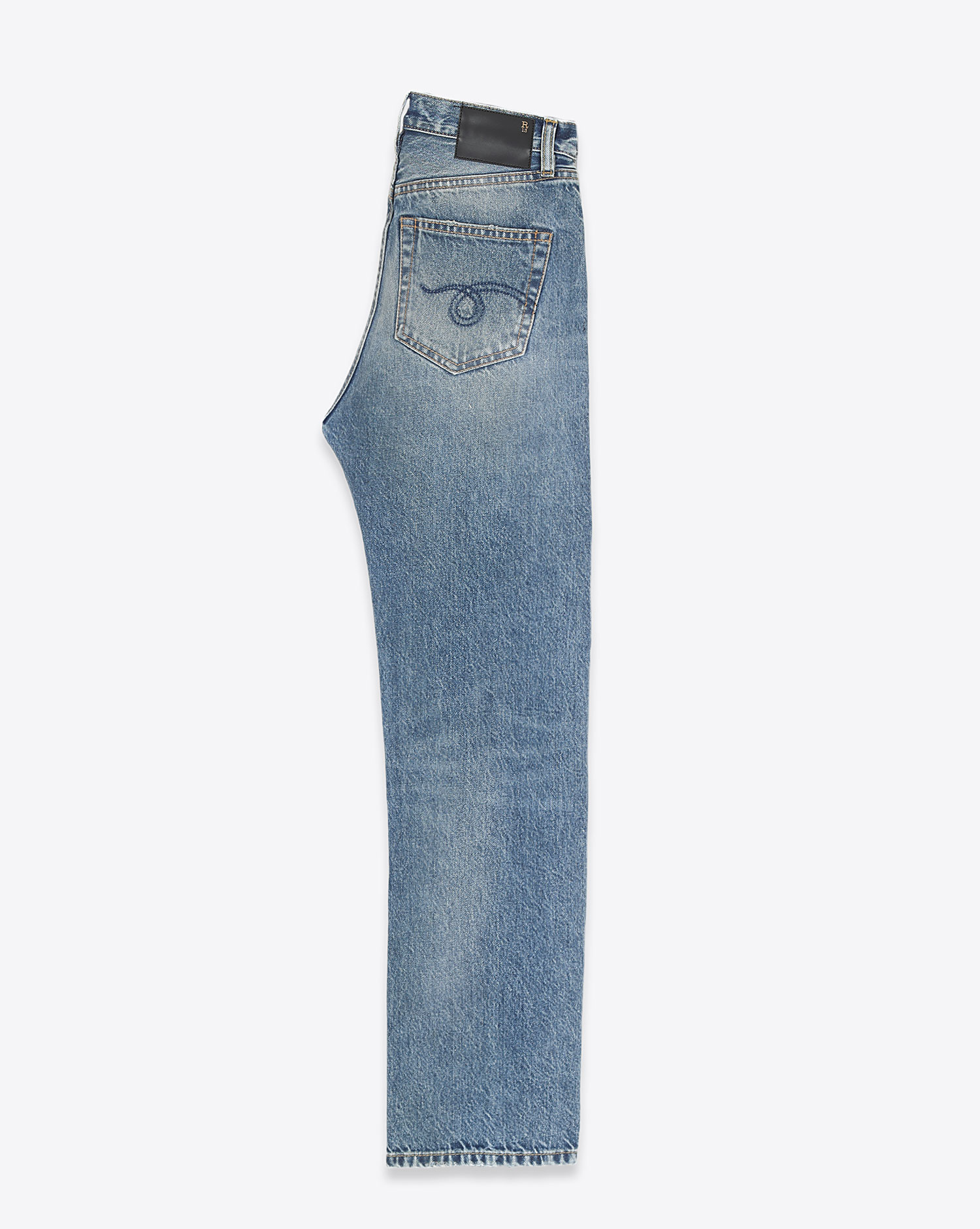 Jeans Courtney Slim Jasper R13 Denim en denim bleu ciel délavé.
