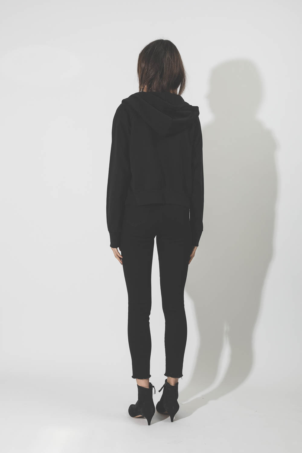 Veste Femme Cropped Hoodie Noire Ragdoll LA.  