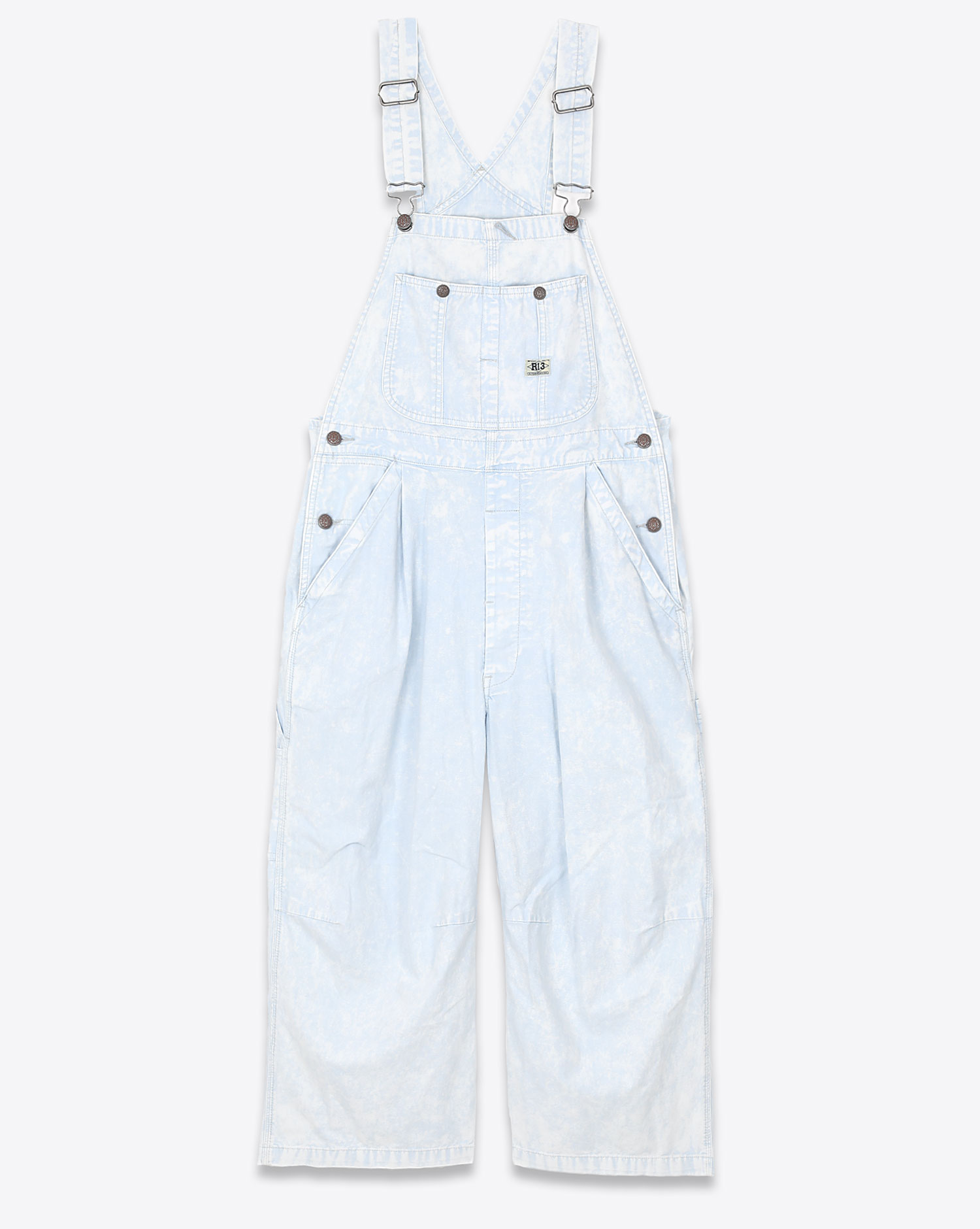 R13 Denim Salopette Cropped Cloudy Blue