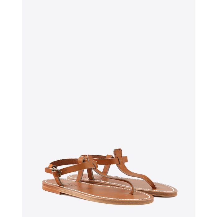 Sandales en cuir Picon pul naturel K.Jacques St Tropez - Fabrication française.