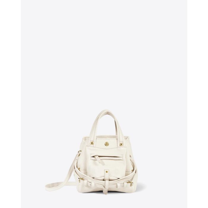 Jérôme Dreyfuss Sac Billy Nano Goatskin Crème Grainé. Face.