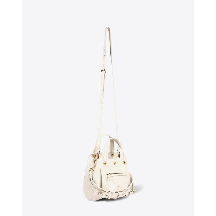 Mini sac Billy Nano chèvre grainé crème Jérôme Dreyfuss. Bandoulière. 