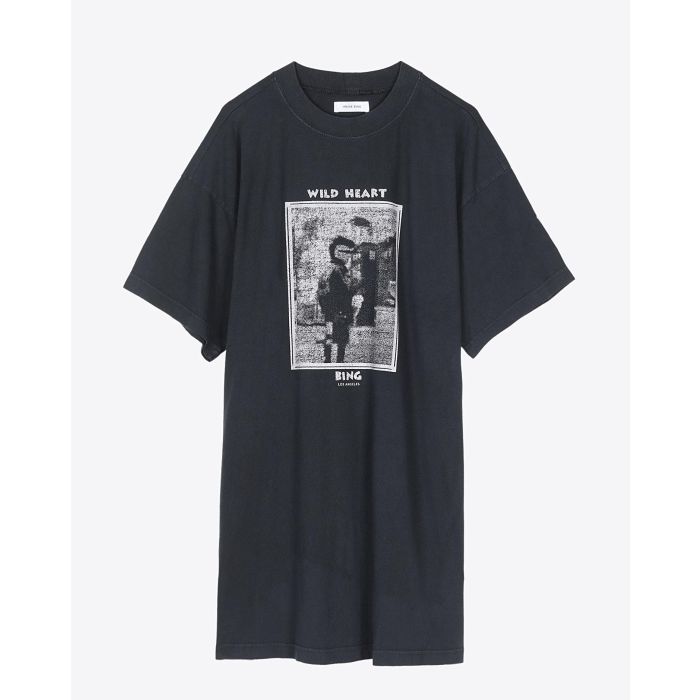 Anine Bing Mohawk Harley Tee Dress - Washed Black  