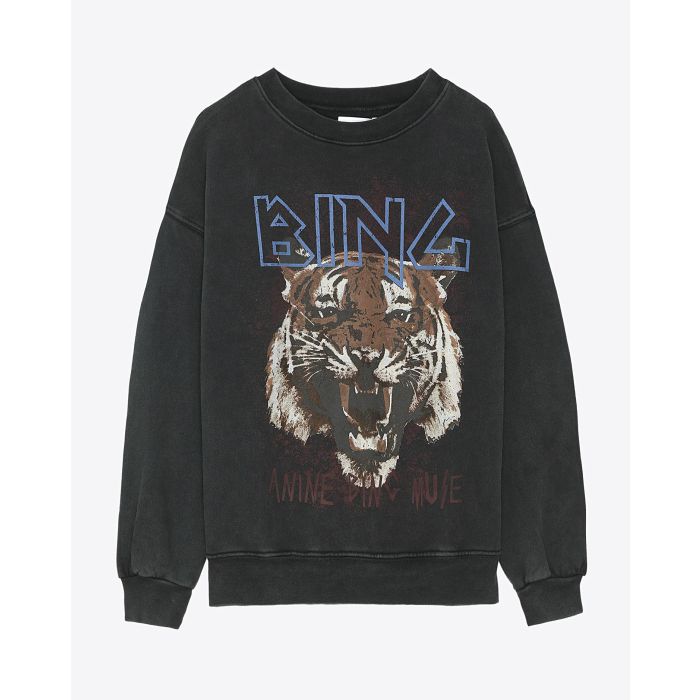 Anine Bing Permanent Tiger Sweatshirt - Black  