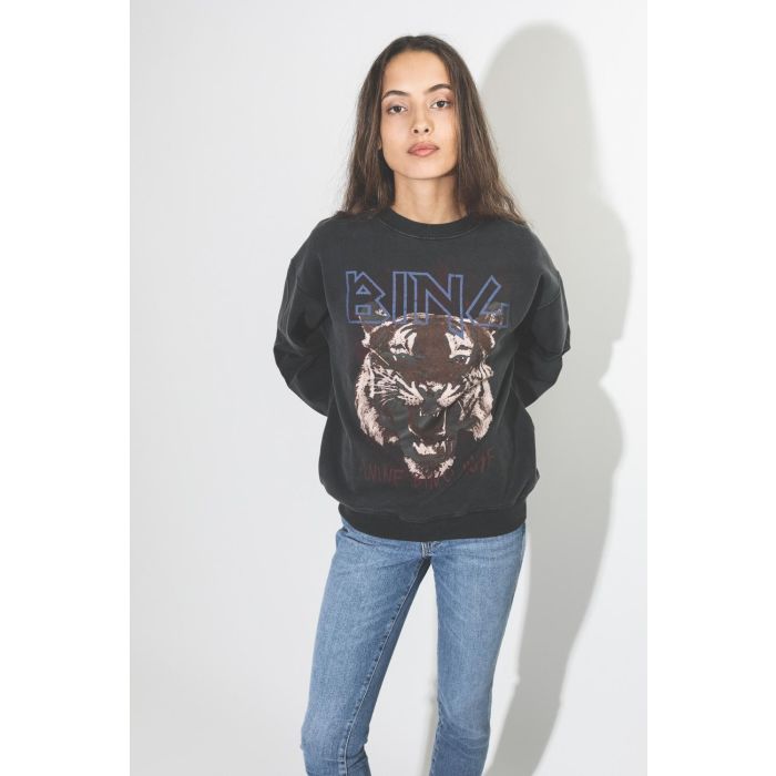 Anine Bing Permanent Tiger Sweatshirt - Black  