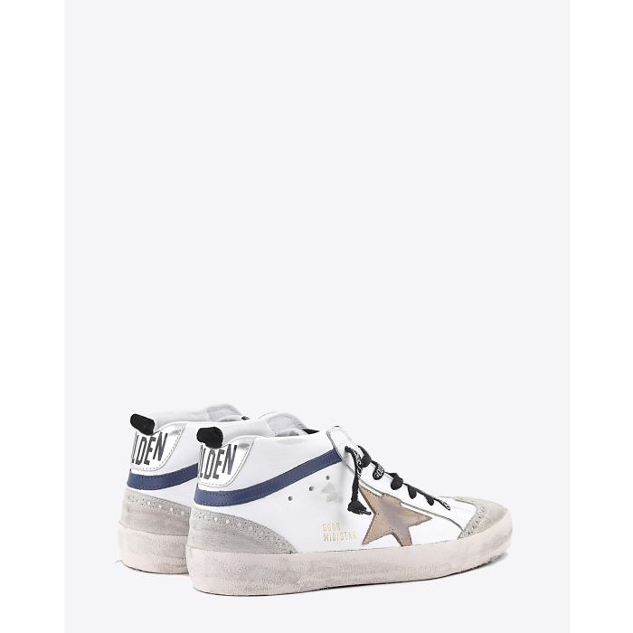 Golden Goose Men Sneakers Mid Star - White Blue Leather - Incense Star  