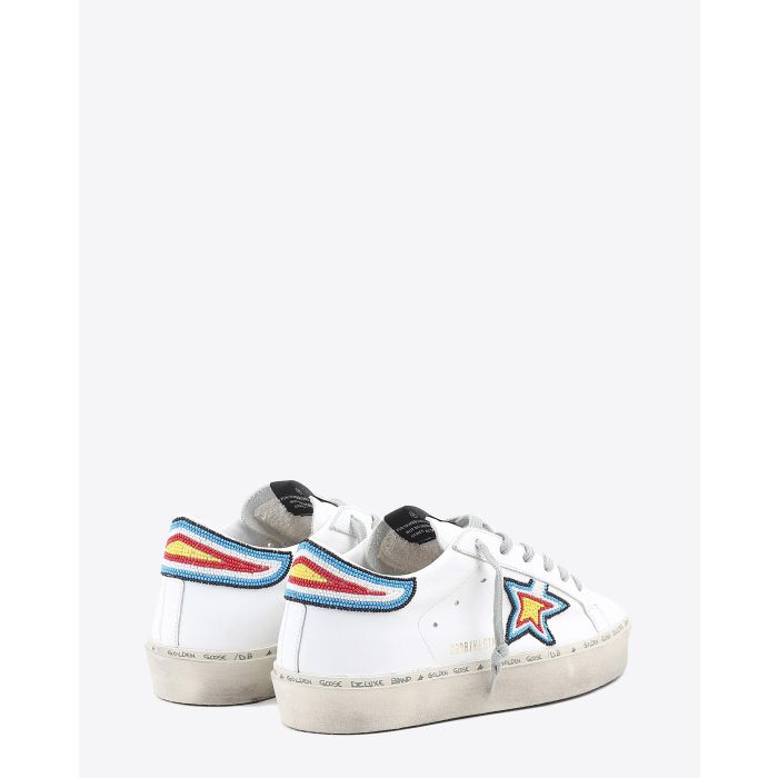 Golden Goose Woman Pré-Collection Sneakers Hi Star - White Leather - Multicolor Studs  