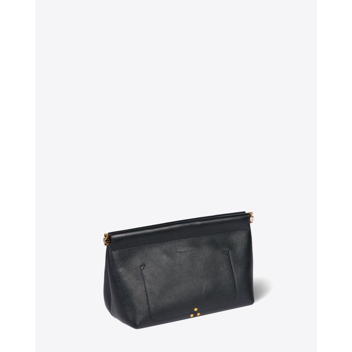Jérôme Dreyfuss Accessoires Collection Clic Clac Ronde Calfskin Noir Brass  