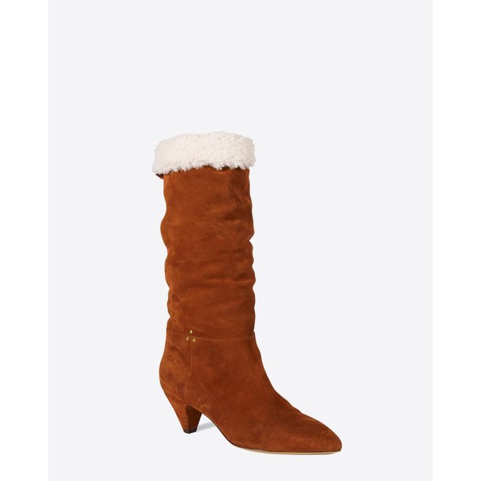 Jérôme Dreyfuss Chaussures Collection Bottes Sandie 50 - Lambskin Peau Lainée Caramel   