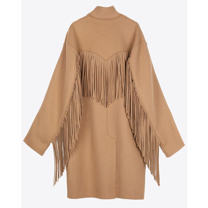 R13 Denim Pré-Collection Fringe Raw Cut Coat - Camel   