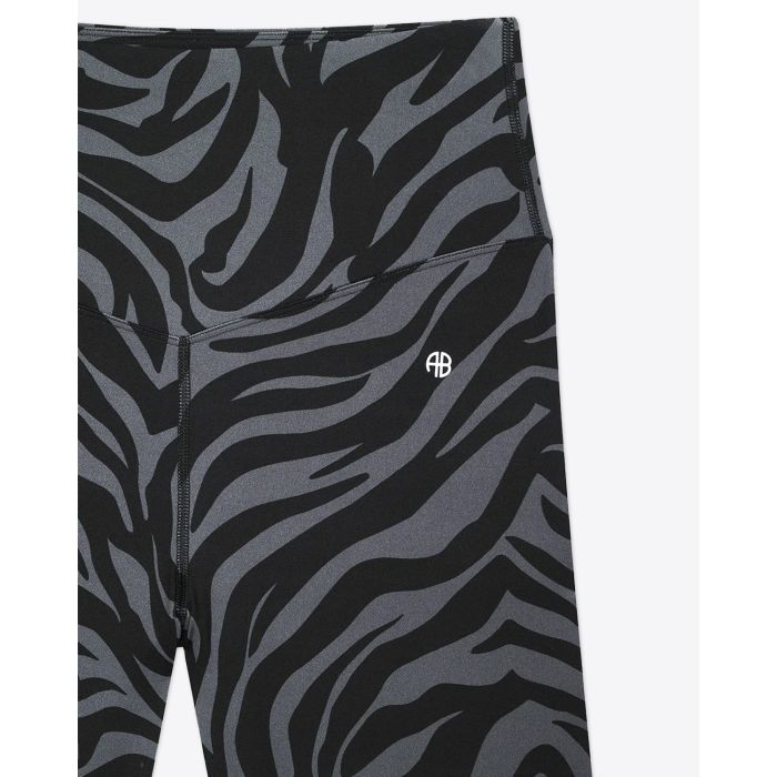 Leggings imprimé zèbre Blake Anine Bing. Détail logo AB.