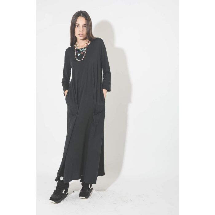Raquel Allegra Pré-Collection Drama Maxi Dress - Black 