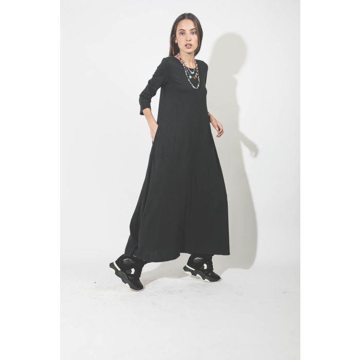 Raquel Allegra Pré-Collection Drama Maxi Dress - Black 