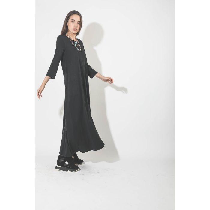 Raquel Allegra Pré-Collection Drama Maxi Dress - Black 