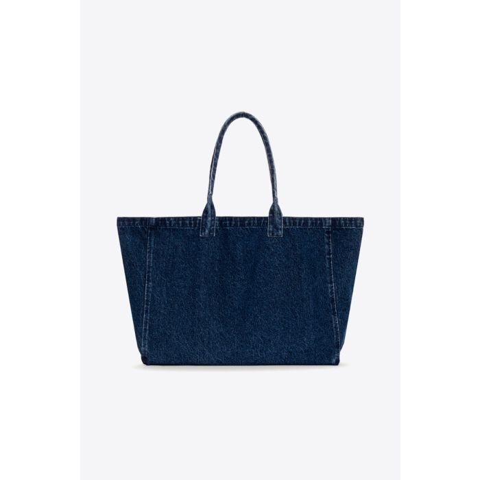 Anine Bing Cabas Leo en Toile – Denim Bleu Ink