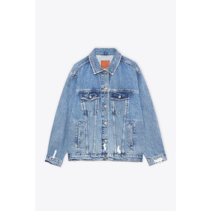 Veste Rory Anine Bing en denim bleu clair « Vintage Blue », vue de face.
