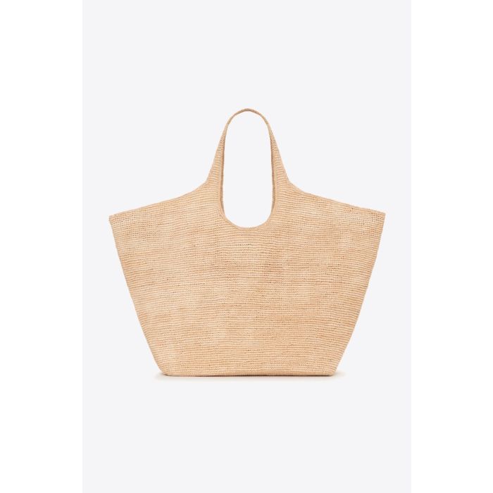 Sac cabas Lili Tote Anine Bing en raphia naturel vue de dos.