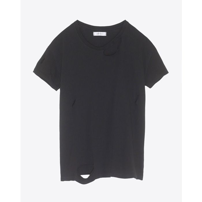 Anine Bing Permanent Distressed T-Shirt in Black 