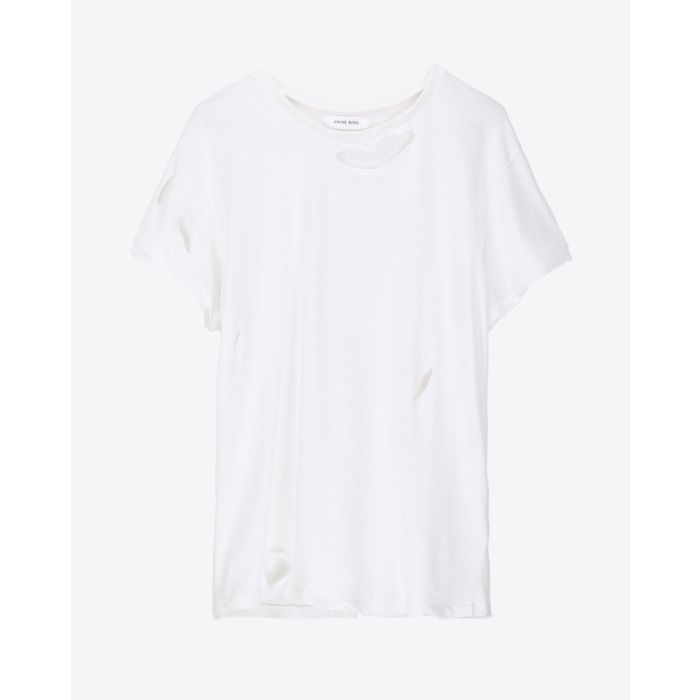 Anine Bing Permanent Distressed TShirt - White 