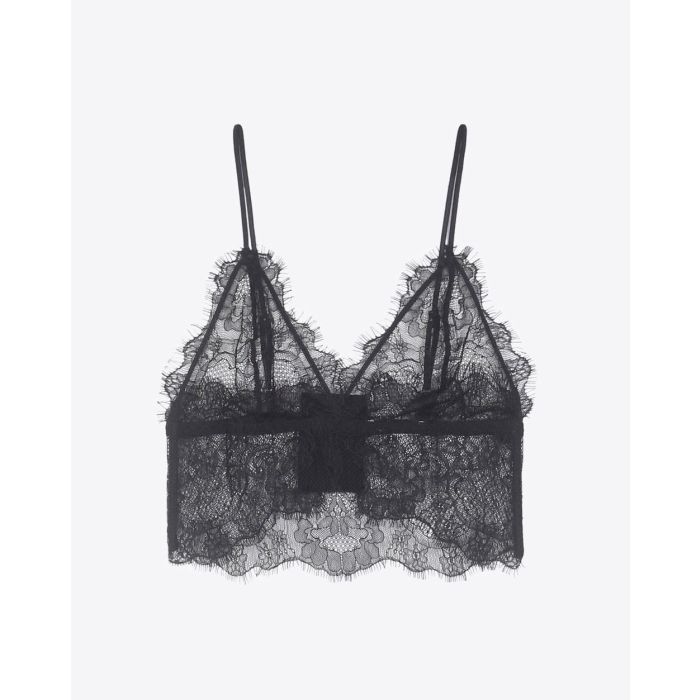 Anine Bing Permanent Lace Bralette - Black 