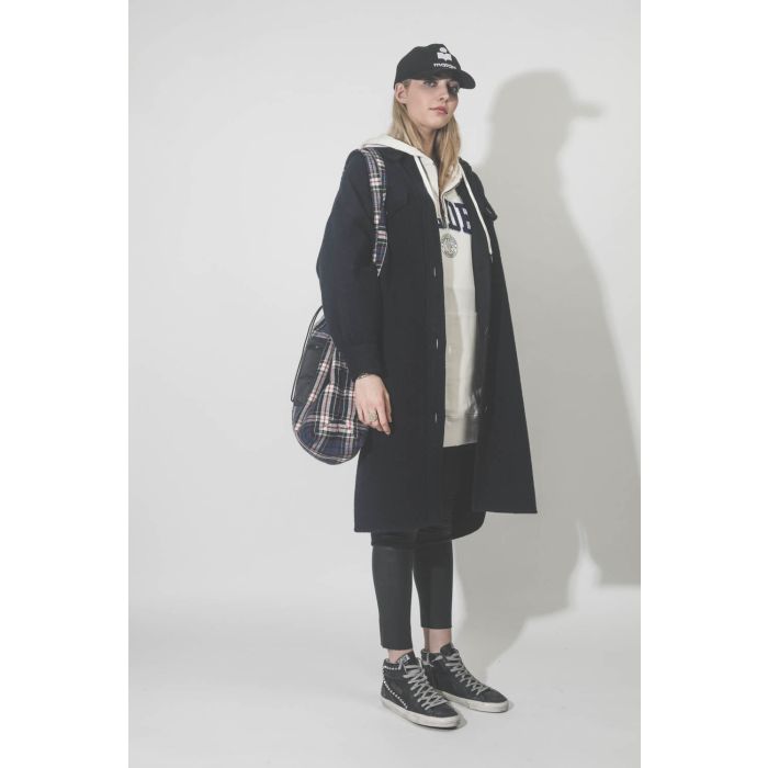 Manteau Fontia marine Isabel Marant Etoile. Porté profil.