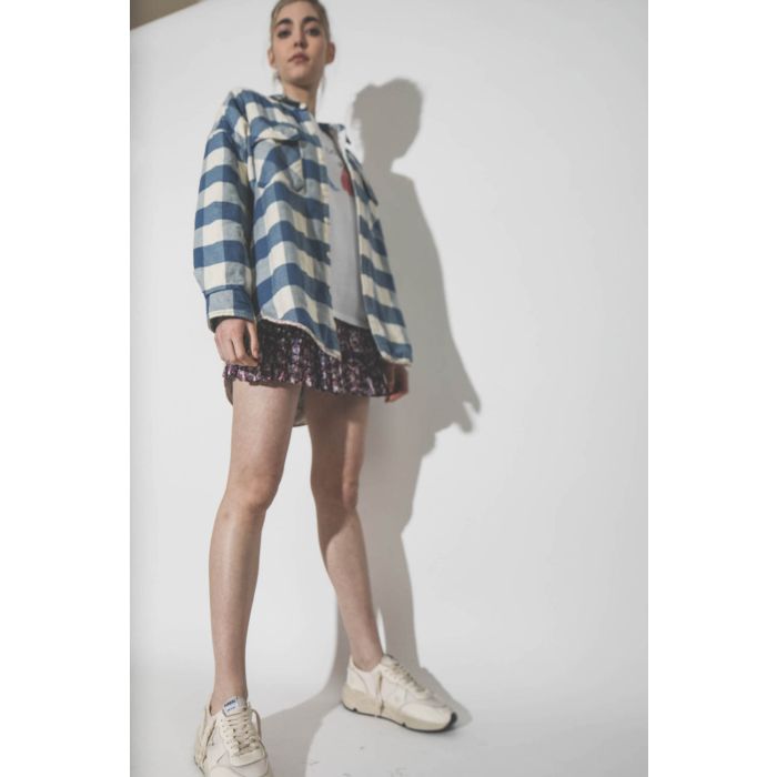 Veste chemise à carreaux CPO jacket bleu écru Denimist.