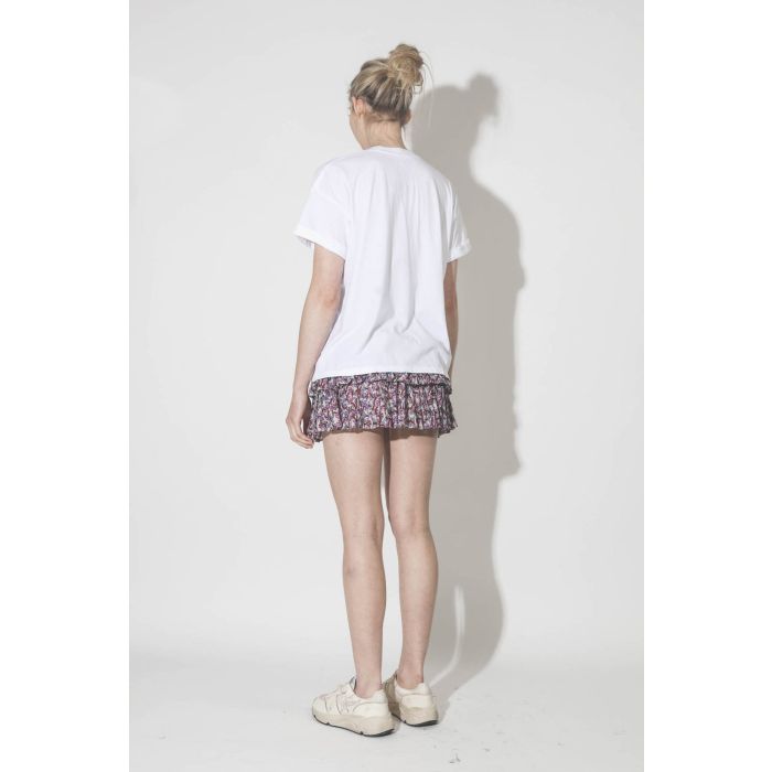 Tee-shirt en coton blanc message humoristique Haute Dogs Unifortunate Portrait. Porté dos.