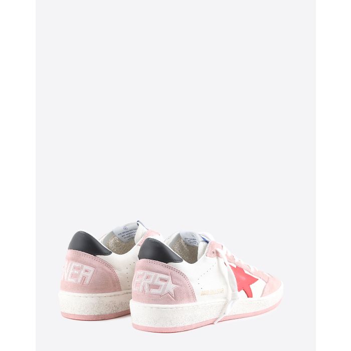 Sneakers Golden Goose Ball Star White Pink Red Black 10880. Dos.