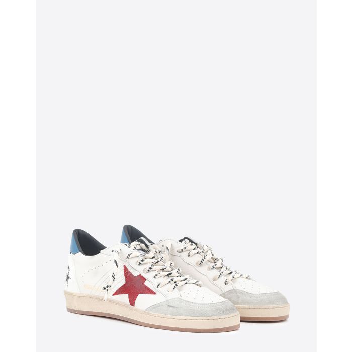 Golden Goose Homme Sneakers Ball Star Blanc Rouge Bleu 